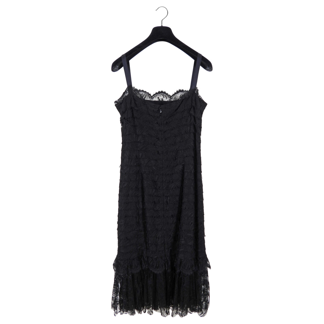 Chanel 06C Black Lace Tiered Cocktail Dress - FR40 / USA 8