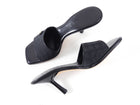 Chanel 02C Black Fabric Logo Mules - USA 7