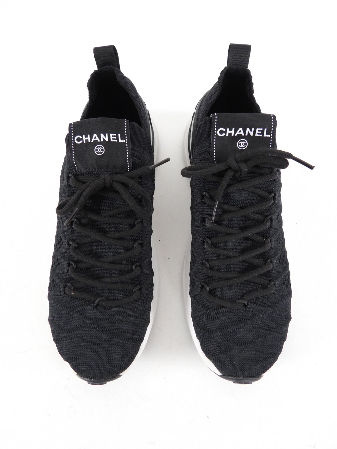 Chanel Black Mesh Logo Sock Runner Shoes - 37.5 (USA 7) – I MISS YOU VINTAGE