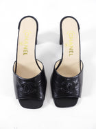 Chanel Vintage 1990's Block Heel CC Mule Sandals - 37