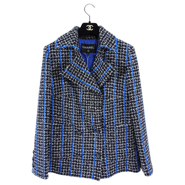 Chanel 20P Blue and Black Tweed Jacket - FR36 / 38 – I MISS YOU VINTAGE