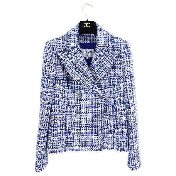 Chanel 20P Blue and White Tweed Jacket - FR38 (S) – I MISS YOU VINTAGE