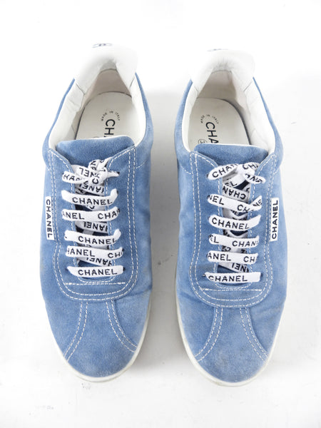 Chanel Suede Sky Blue Sneakers - Skyblue