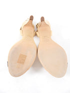 Chanel 10C Beige Slingback with Black Bow and Pearls - 37