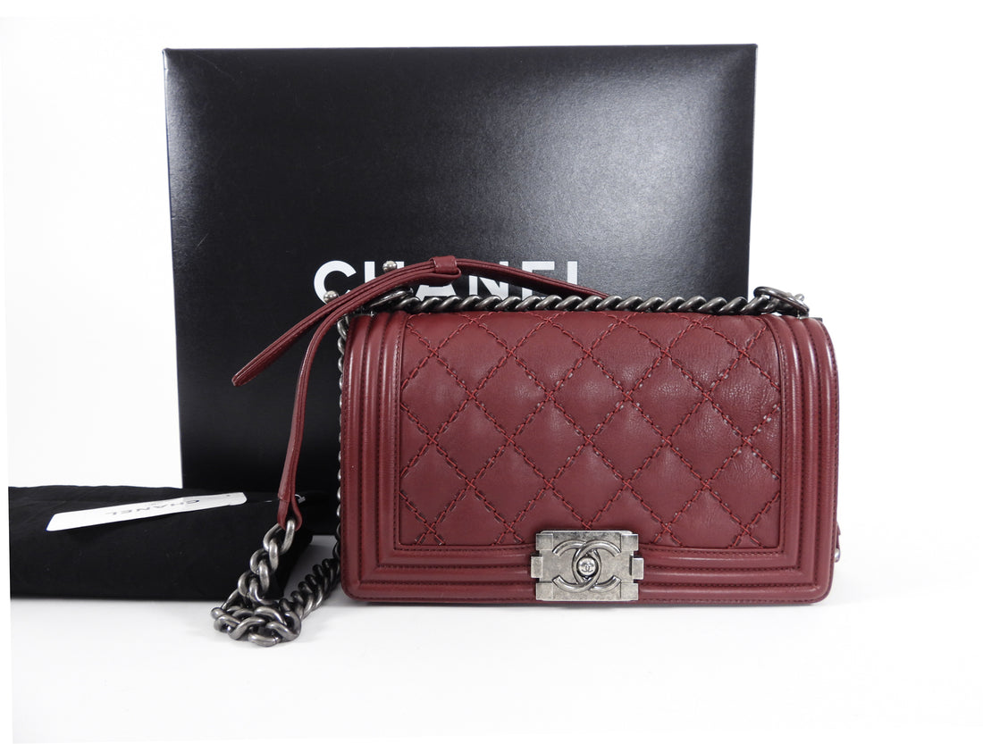 Authentic Chanel Boy Bag in Double Stitch, Luxury, Bags & Wallets on  Carousell