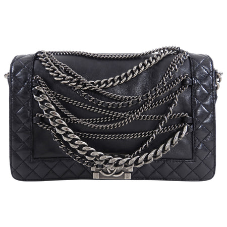 Chanel Paris Dallas Black Medium Boy Enchained Soft Bag