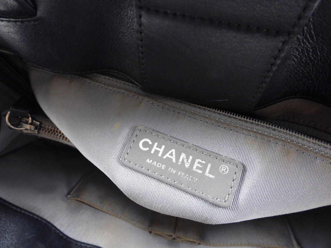 Chanel Black Classic Chevron Large Le Boy Tote Bag