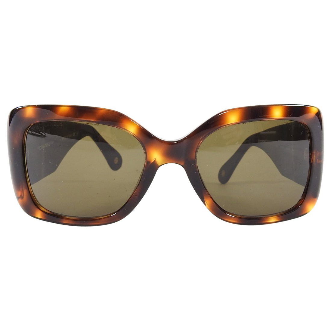 Chanel Vintage Brown Quilt Shield CC Logo Sunglasses 5019