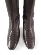Chanel 05A Brown Stretch Lambskin Leather Tall Boots - 37