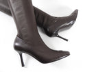 Chanel 05A Brown Stretch Lambskin Leather Tall Boots - 37