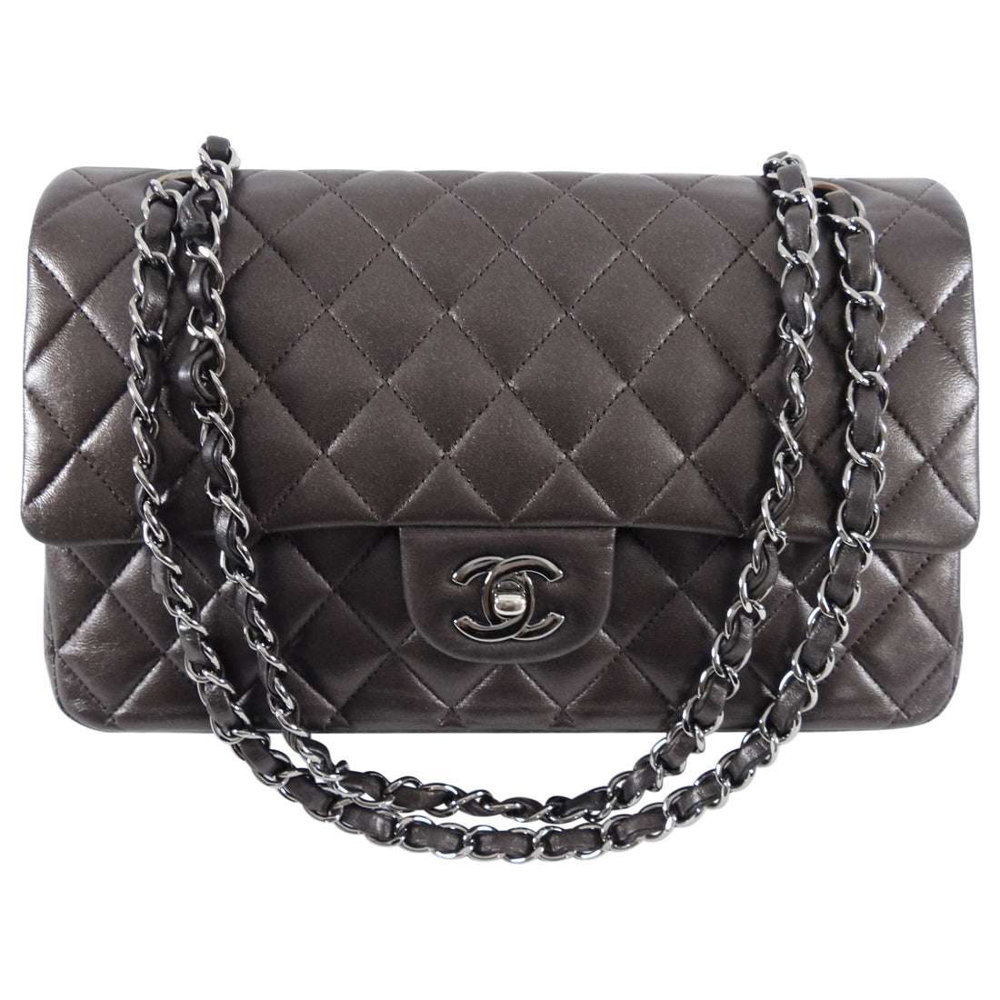 Chanel Dark Taupe Medium Lambskin Classic Double Flap Bag – I MISS YOU  VINTAGE