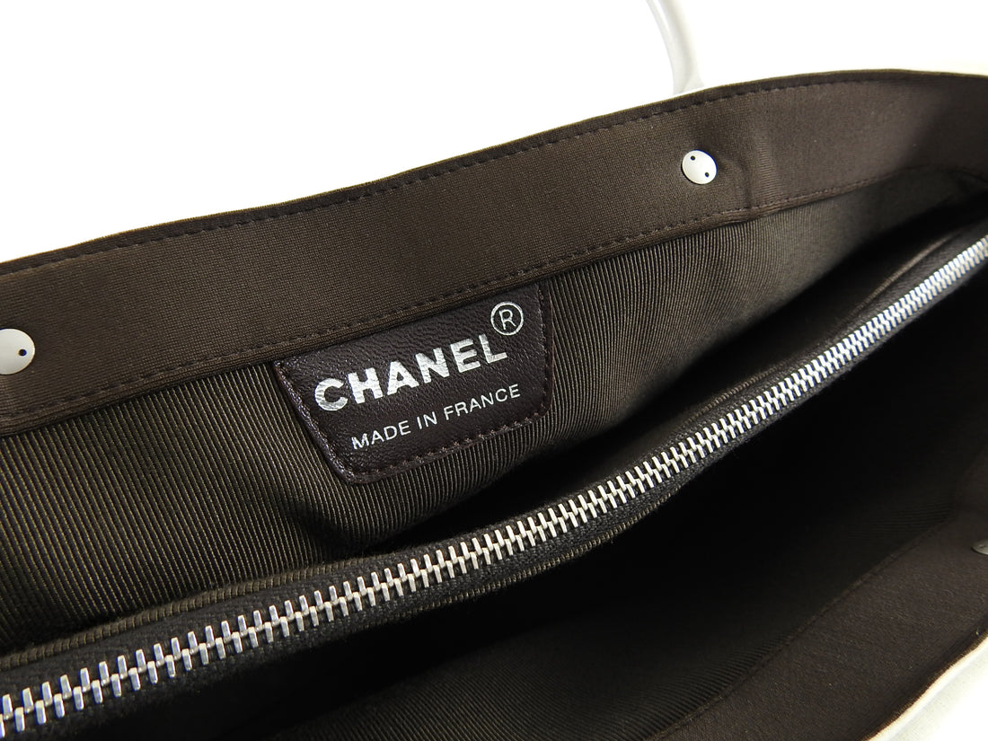 Chanel Vintage 1997 Brown Neoprene Skirt and Bag Set