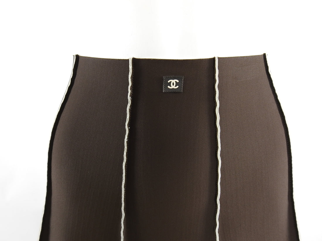 Chanel Brown Logo Neoprene Skirt Set - ShopperBoard