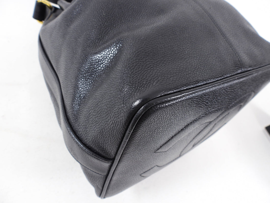 Chanel Vintage 1991 Caviar Leather CC Bucket Bag