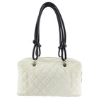 Chanel Cambon Lambskin CC Black and White Boston Bag 