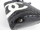 Chanel Vintage 2002 Cambon Black and White CC Tote Bag