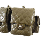 Chanel Vintage Olive Green Cambon Reporter Quilted Shoulder Bag