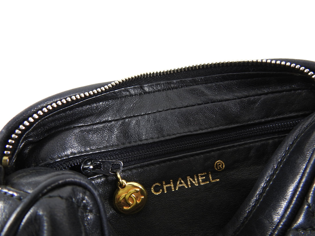 CHANEL 1991-1994 Pocket Camera Bag Mini Black Lambskin – AMORE