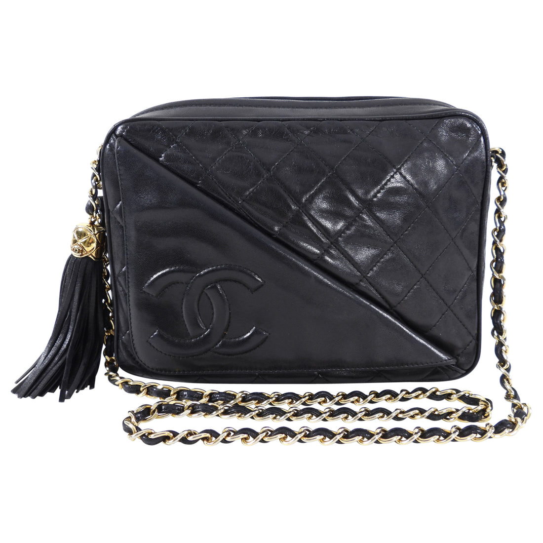 Buy Pre-Owned Chanel Vintage Tassel Shoulder Bag Black