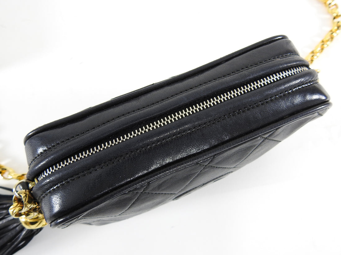 CHANEL 1991-1994 Pocket Camera Bag Mini Black Lambskin – AMORE