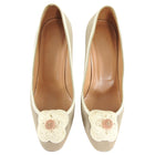 Chanel Linen Canvas Pumps With Raffia CC Flower Detail - 7.5
