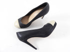 Chanel 15C Cap Toe Black Nubuck and Gold Platform Pumps - 37.5