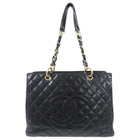Chanel Black Caviar Leather Grand Shopping tote GST in GHW