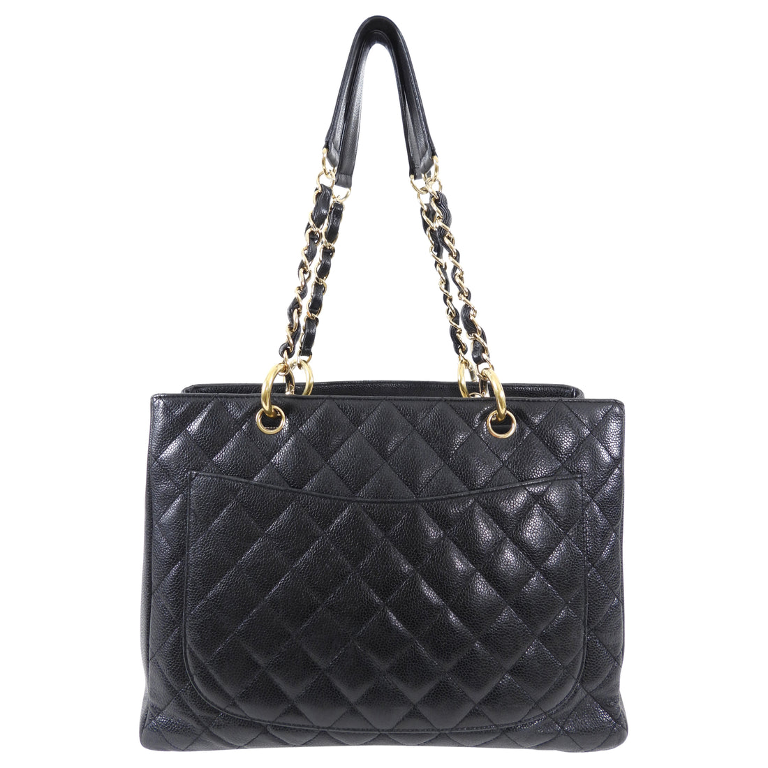 Chanel Black Caviar Leather Grand Shopping tote GST in GHW