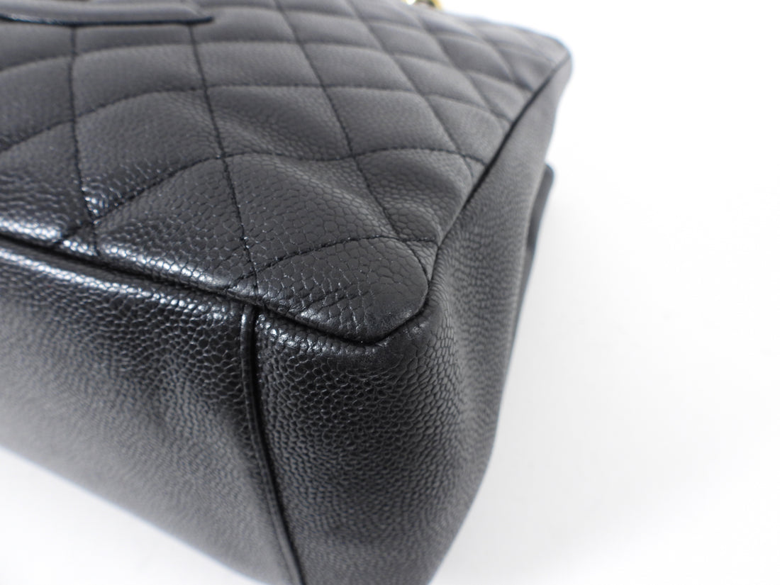 Chanel Black Caviar Leather Grand Shopping tote GST in GHW