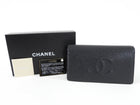 Chanel Black Caviar Timeless Bifold Yen Long Wallet