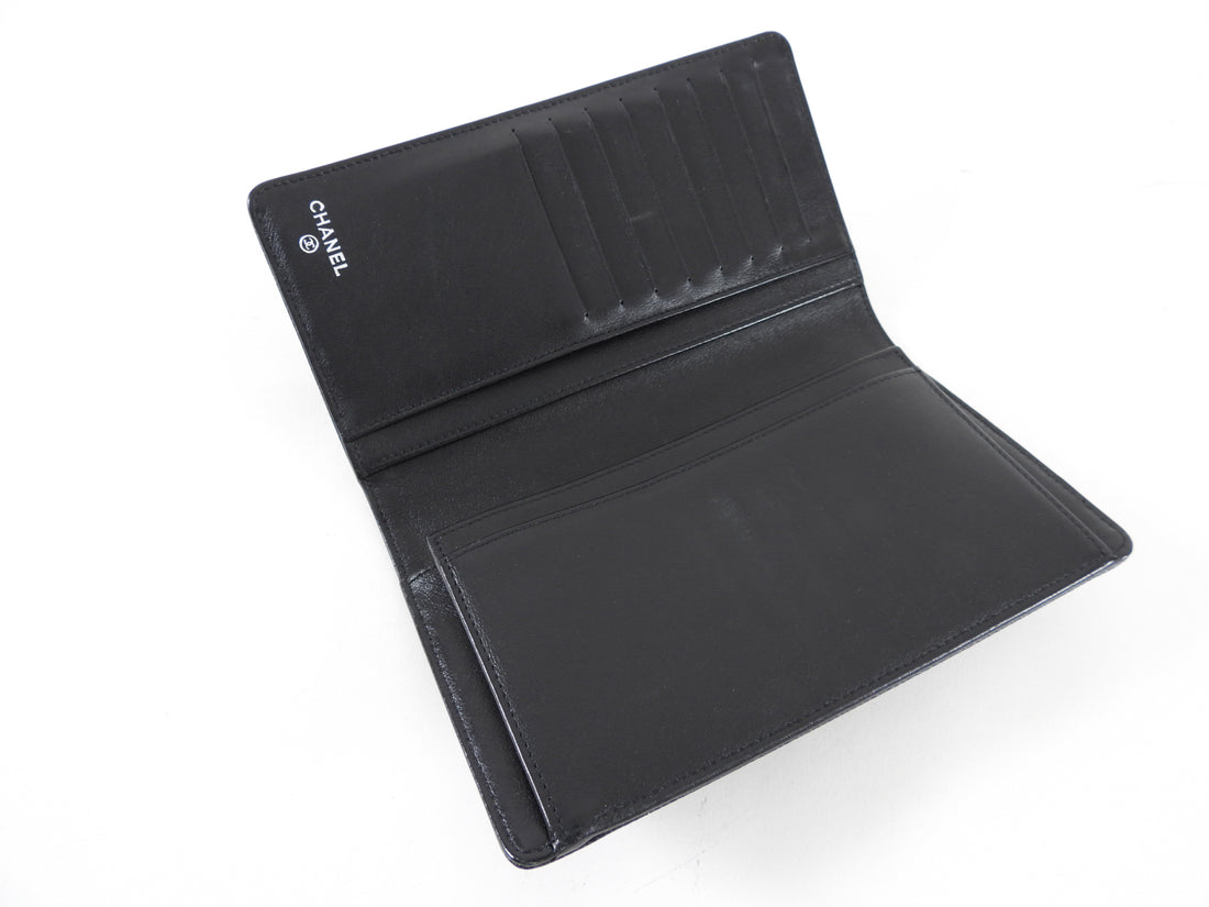 Chanel Black Caviar Timeless Bifold Yen Long Wallet