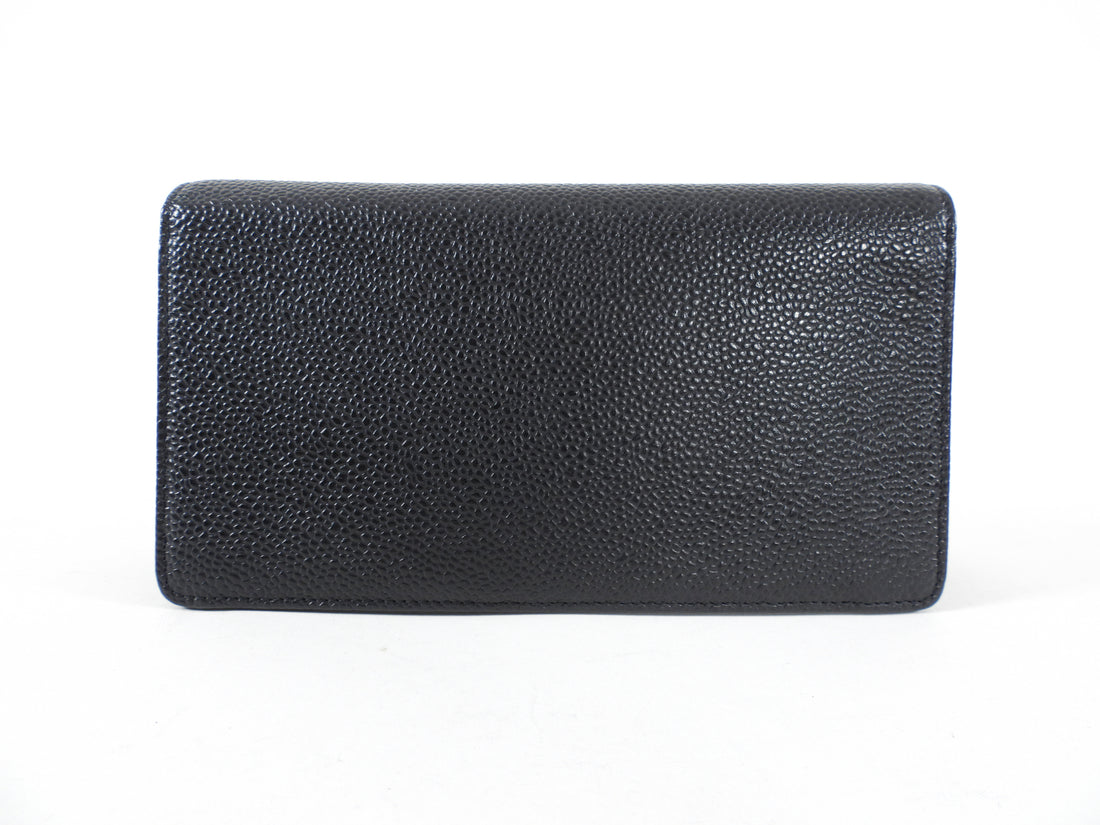CHANEL Cambon Line Coco Mark Long Bi-Fold Wallet Bi-Fold Long Wallet  Leather Soft Calf Enamel Black Pink