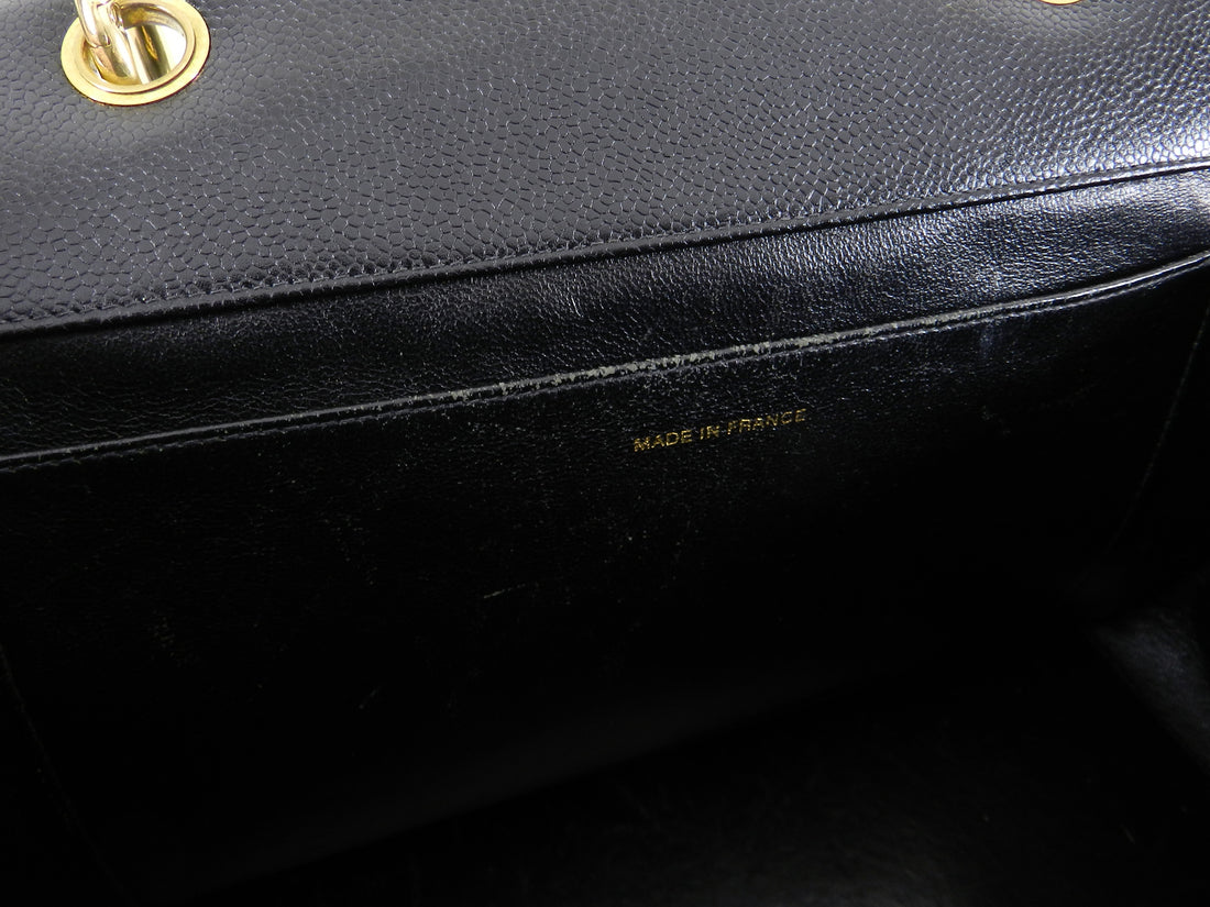 Chanel Vintage Large Caviar CC Logo Tote Bag with Gold Straps
