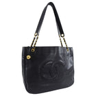 Chanel Vintage 1994 Large Caviar Leather CC Chain Tote Bag