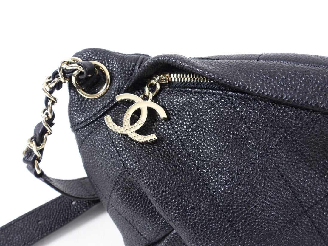 CHANEL Caviar Quilted Business Affinity Waist Bag Grey 512422