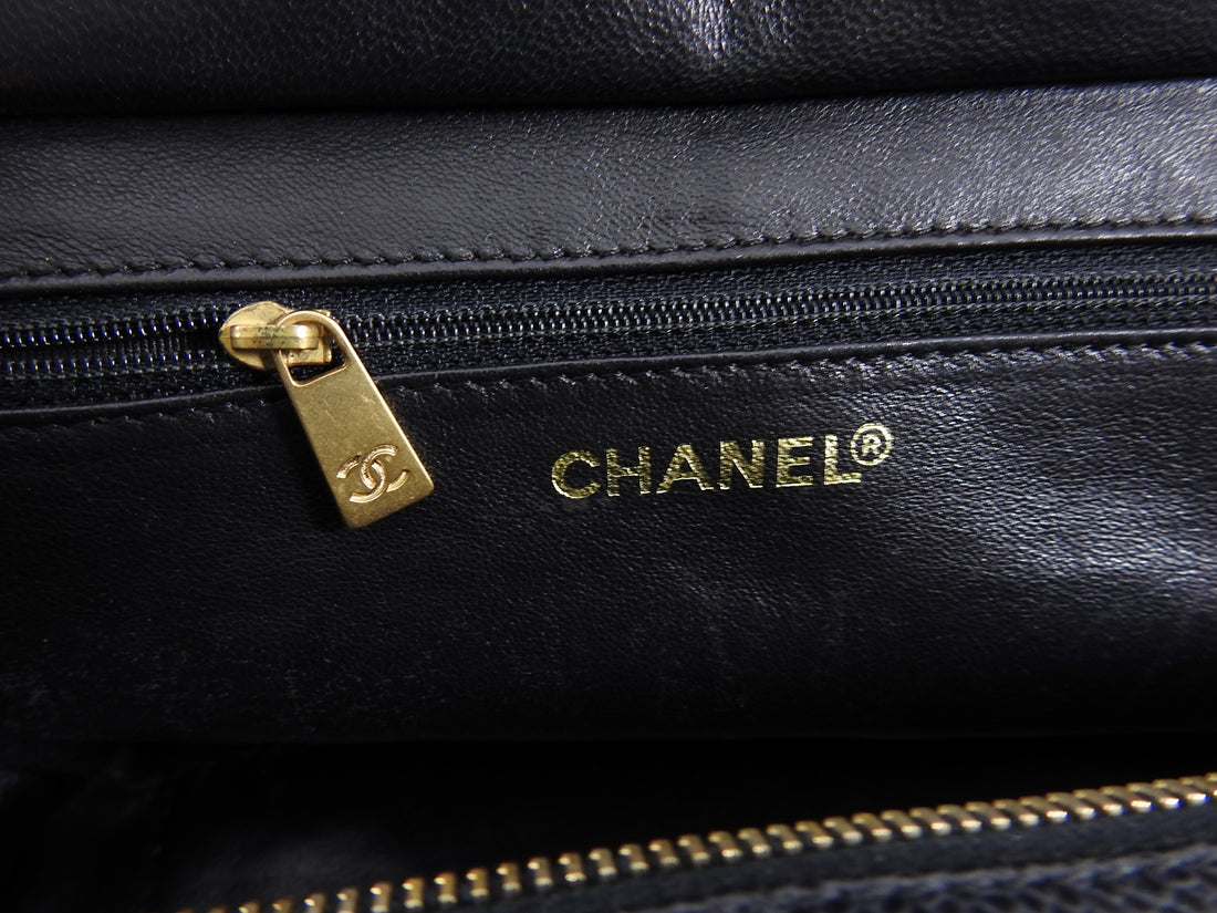 Chanel Vintage 2000 Black Caviar Small Timeless CC Tote Bag