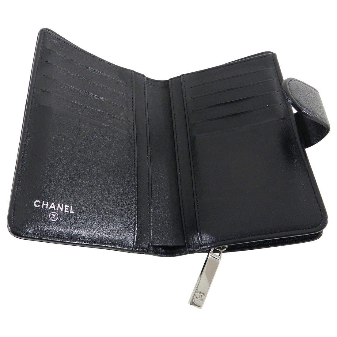 Chanel Black Caviar CC L-Zip Wallet