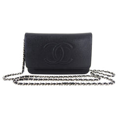 Chanel Black Caviar Faux Pearl Card Holder/Coin Purse With Chain ○ Labellov  ○ Buy and Sell Authentic Luxury