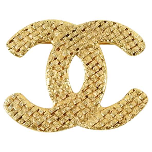Chanel vintage 1992 CC Woven Texture Logo Brooch Pin