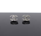 Chanel 14V Small CC Rhinestone Stud Earrings