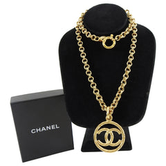 Chanel Vintage 93P Gold CC Pendant Necklace