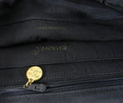 Chanel Vintage 1991 Black Nylon CC Logo Tote Bag with Gold Chain Straps