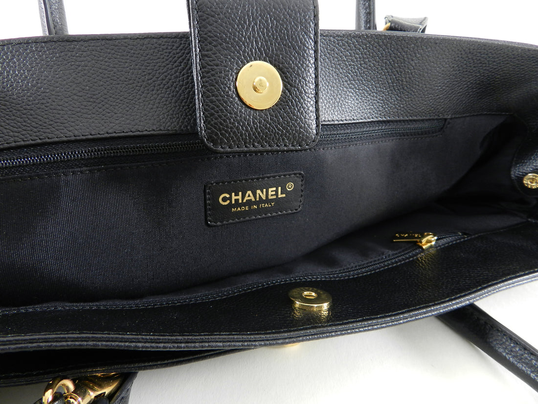 Chanel Black Executive Cerf Tote Bag Gold Hardware – I MISS YOU VINTAGE
