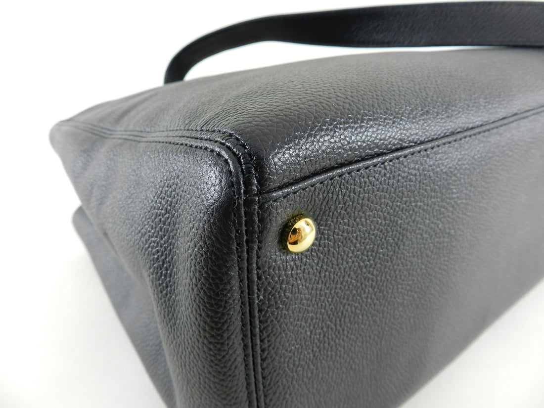 Chanel Black Executive Cerf Tote Bag Gold Hardware