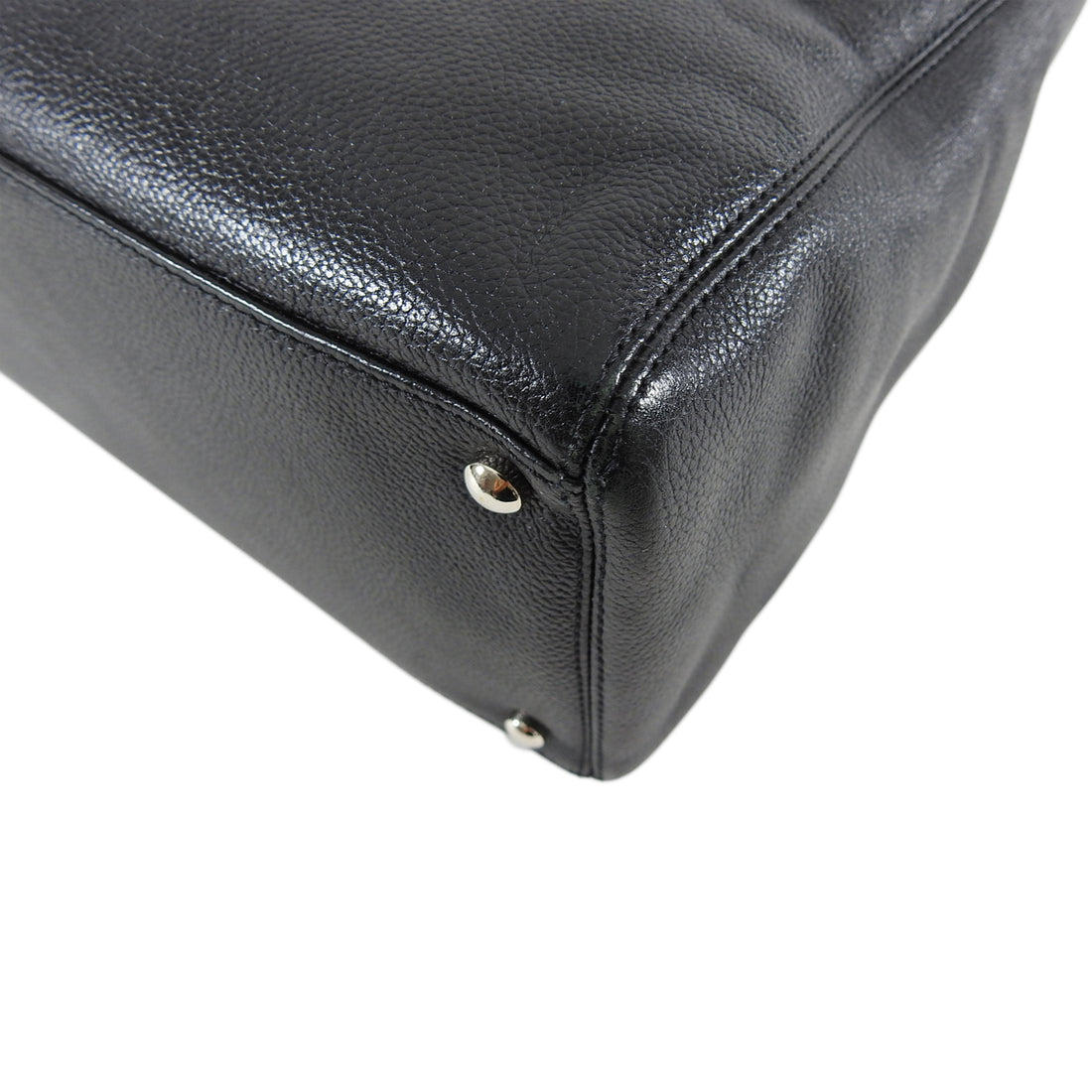 Chanel Executive Cerf Tote Black Leather SHW