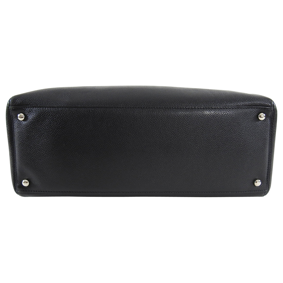 Chanel Executive Cerf Tote Black Leather SHW