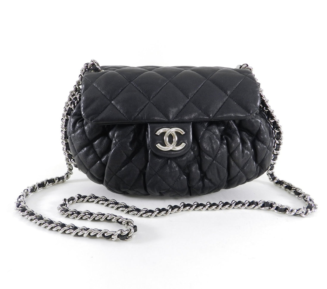 Chanel Cruise 2011 black lambskin Quilt “Chain Around” Flap Bag