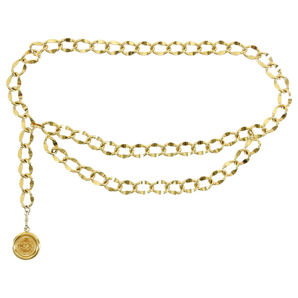 Chanel Vintage 1980's Gold Chain Medallion Belt – I MISS YOU VINTAGE