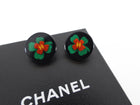 Chanel Vintage 04P Clover Resin Round Clip on Earrings