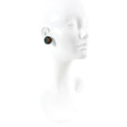 Chanel Vintage 04P Clover Resin Round Clip on Earrings